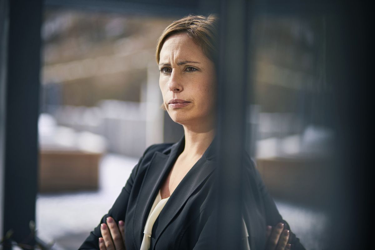 A stock image of a female employee