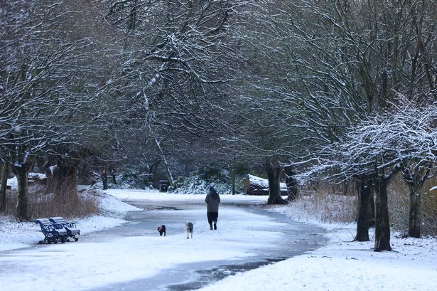 Snow in Sefton Park, Liverpool