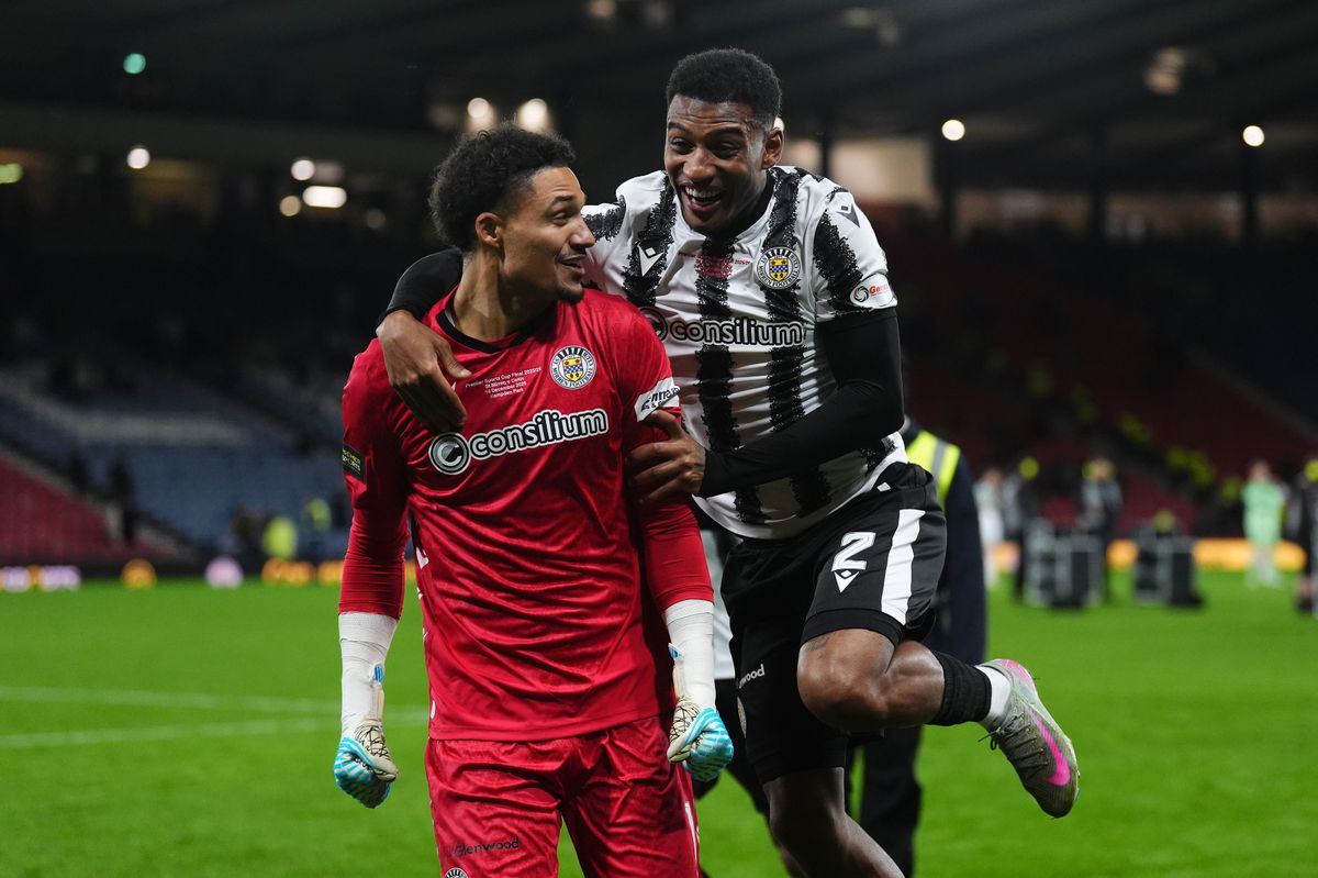 Shamal George celebrating after the Scottish League Cup final