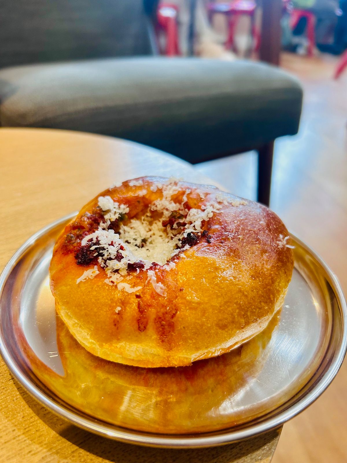 The nduja bun at Sticky Fingers cafe in Stockport 