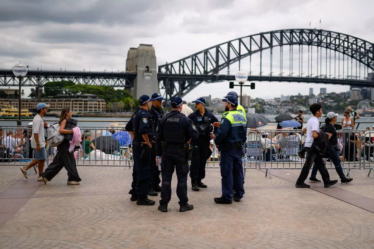 A heavy police presence was seen on guard at Sydney's world famous Opera House