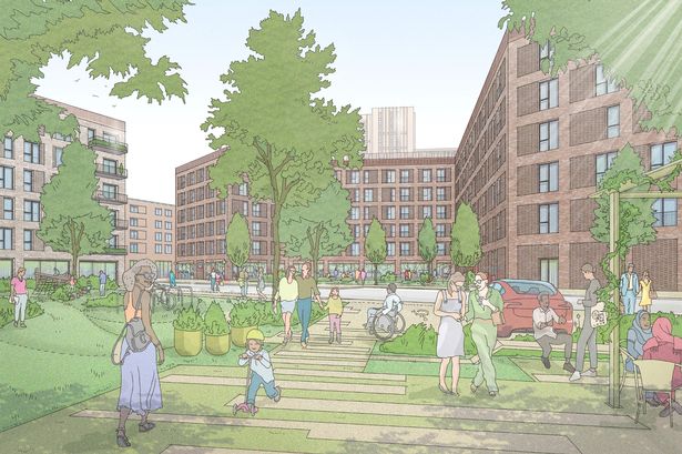 The redevelopment plans for Princess Street in Bedminster- view looking east from 'Block A'