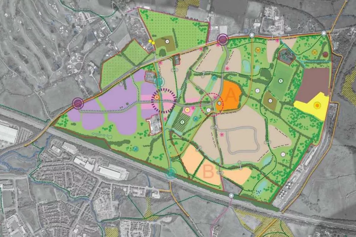 North Lyde Eco Tech Village will extend the urban area of Bristol to the north of the M4 for the first time. It will be created on what is currently, in 2025, Green Belt land inside a triangle formed by the M4, Westerleigh Road and the railway line spur from Yate. Thousands of homes, an extension to the Bristol & Bath Science Park, a new school and areas of green spaces will be created.