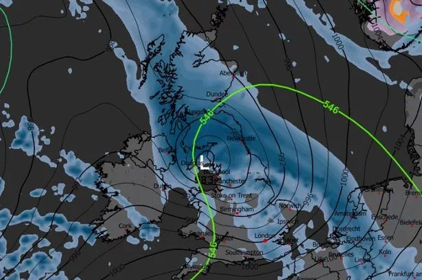 Rainfall across the UK at 6pm on Sunday