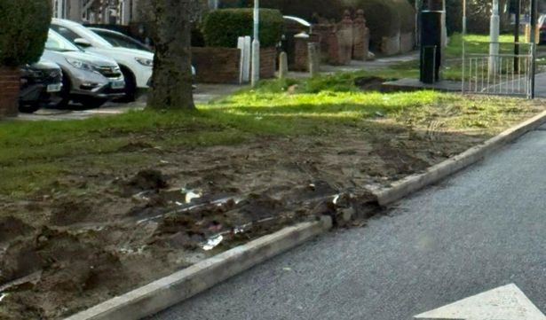 Residents says the muddy verges become waterlogged when it rains