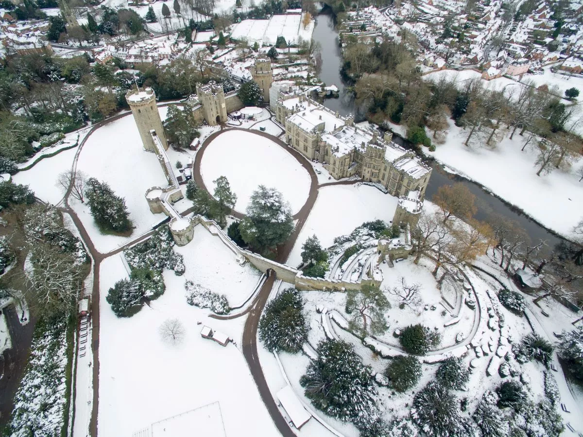 Warwick Castle in the snow