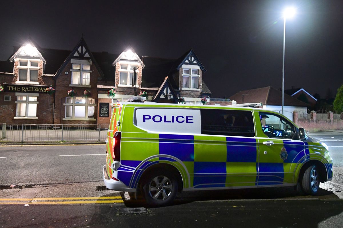 Merseyside Police at the scene of a hit and run in Kirkby