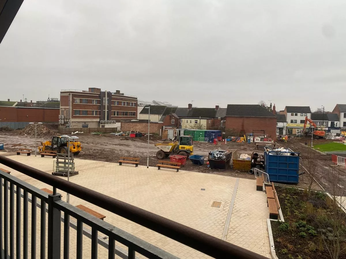 The area where the outdoor panel courts will be located on the Grayson Place development