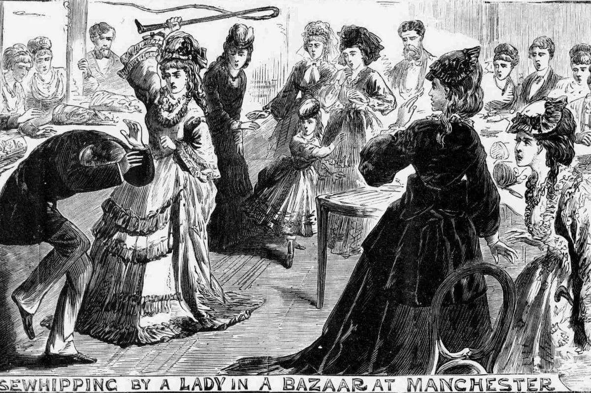 Ellen Edwards horsewhipping her fiance James Wishart in Kendals  in 1871