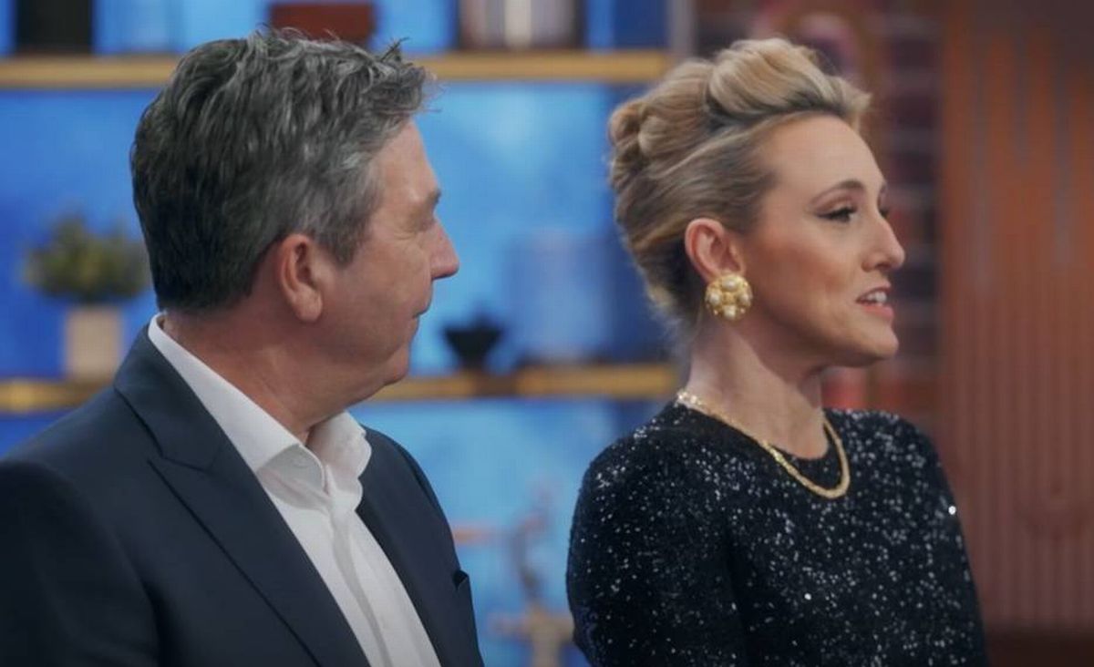 John Torode and Grace Dent in Celebrity MasterChef final