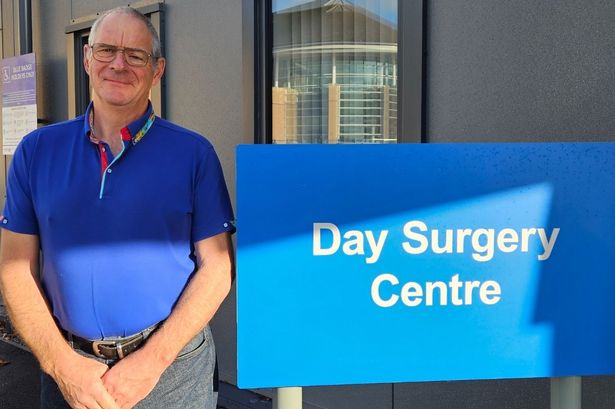Lyndon Land, 63, of Gilberdyke, outside the Day Surgery Centre, Castle Hill Hospital, where he had a hip replacement and was home again after nine hours