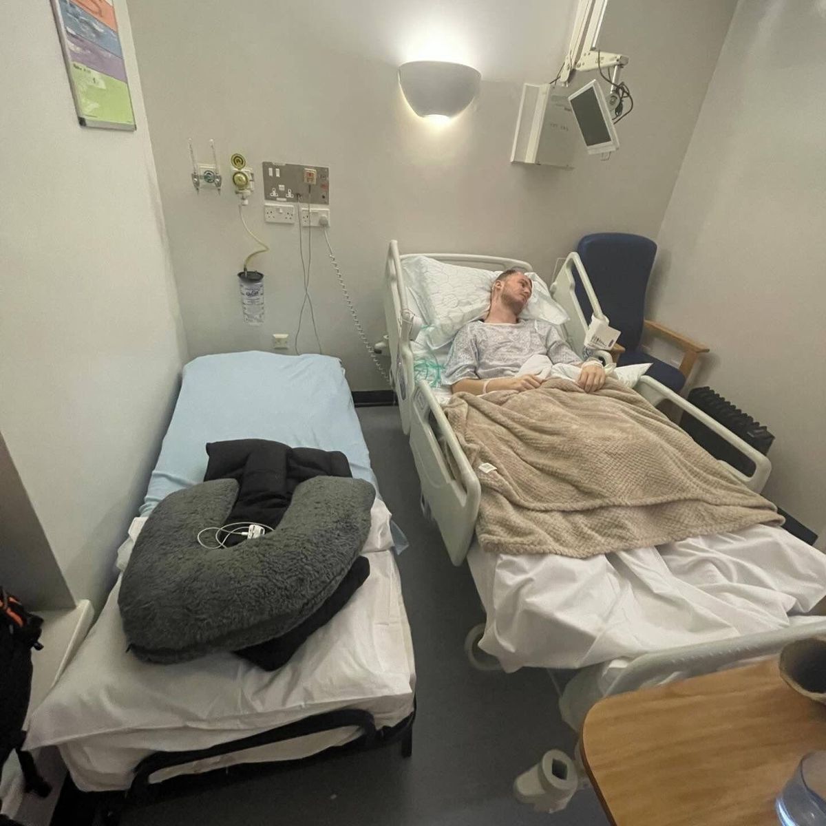 Kieran in hospital