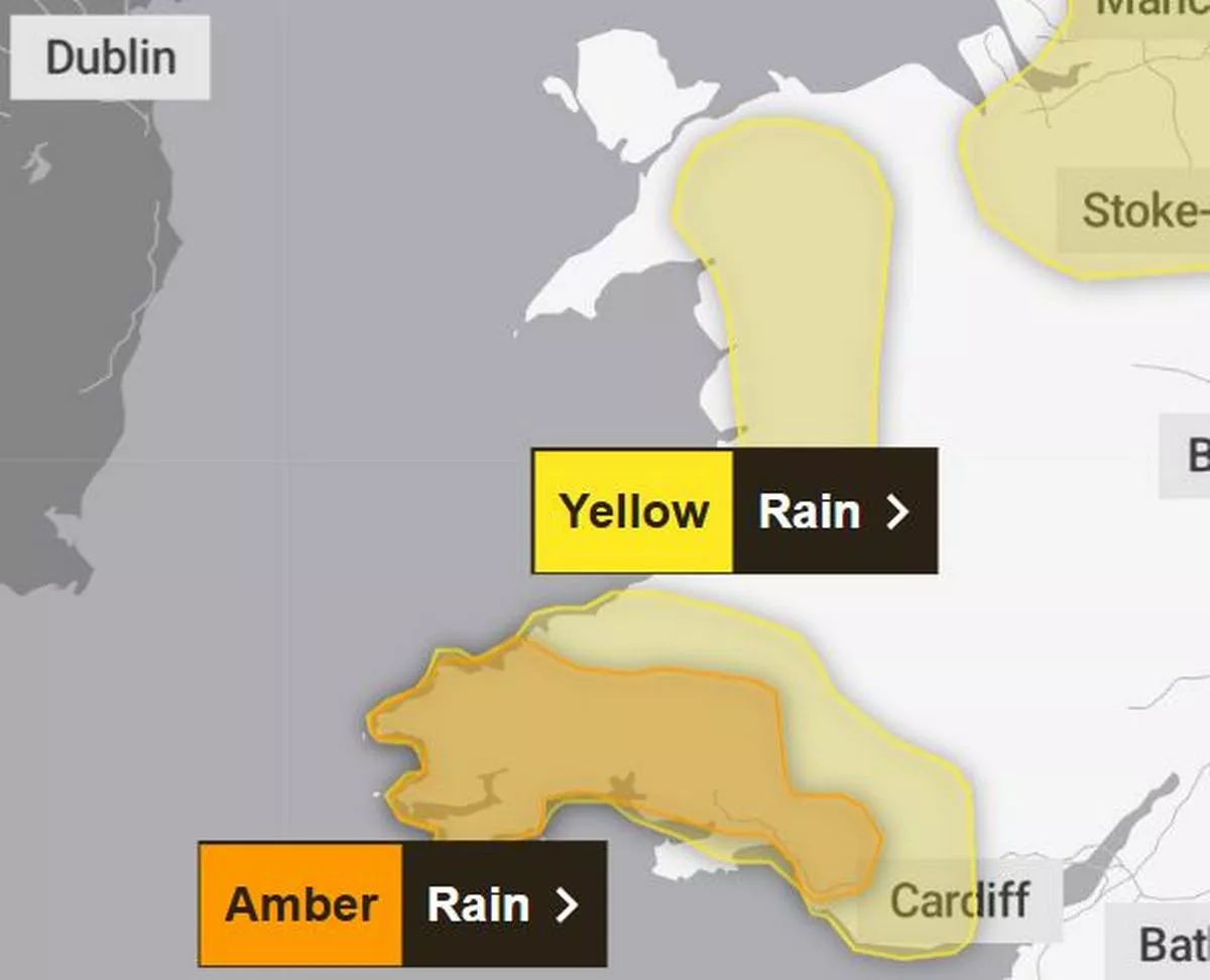 There are three rain warnings in place for Wales on Monday
