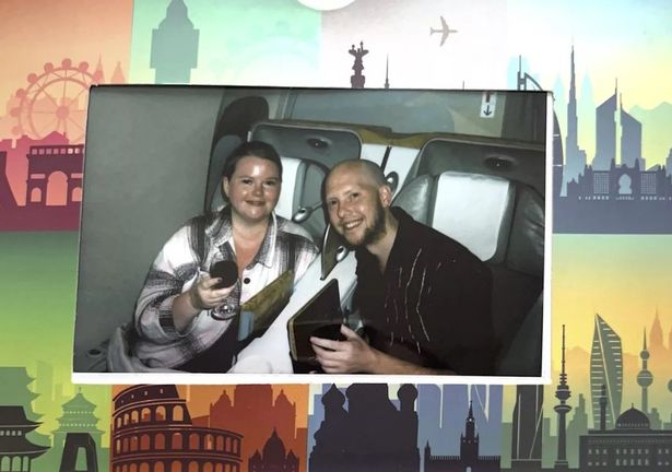 The last picture taken of Andrew and Rebecca on the Emirates flight home from Australia in January 2023