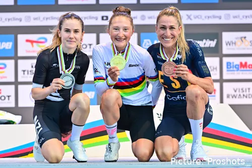 Magdeleine Vallieres (middle) on the Kigali podium