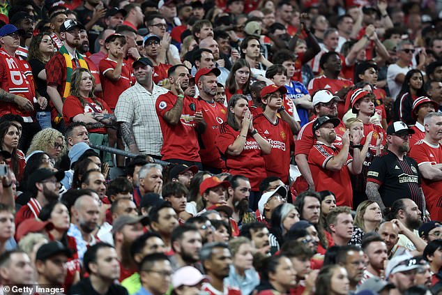 United fans watch on in the Mercedes-Benz Stadium as they faced Everton in Atlanta last week
