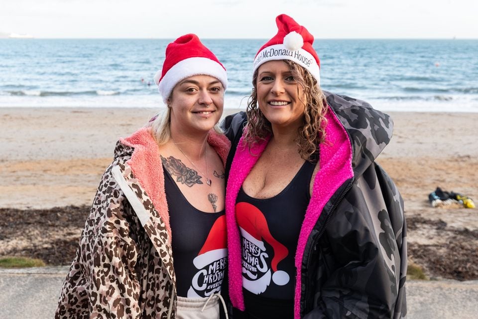 Sam and Lynda at the Christmas Eve dip at Helen’s Bay on 24th December 2025 (Luke Jervis/Belfast Telegraph)