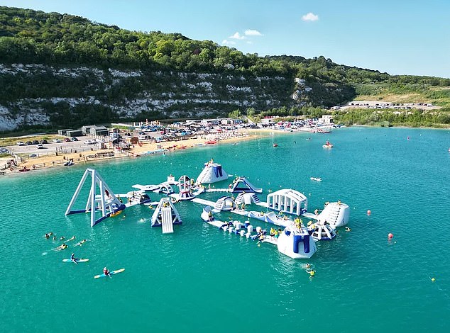 In a former quarry in Kent, just an hour outside of London, St Andrew's Lakes - known for its blue waters - is on TikTok's list of popular staycations for 2026