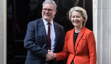 Sir Keir Starmer with President of the European Commission Ursula von der Leyen. The decision to rejoin Erasmus is part of the Prime Minister's Brexit 'reset', which is seeking much closer ties with Brussels