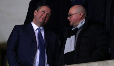 Former Newcastle owner Mike Ashley (left), pictured back in 2020 alongside then managing director of the Magpies Lee Charnley, is in the running to own Sheffield Wednesday