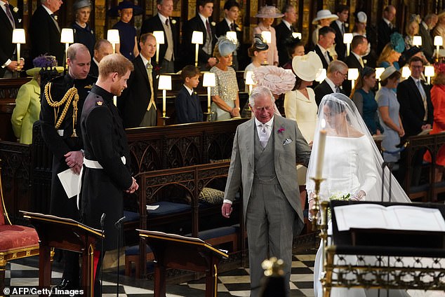 Meghan and her father's rift first began ahead of her royal wedding in 2018. Thomas did not walk his daughter down the aisle. Instead, King Charles (pictured), then Prince of Wales, offered to walk her partway