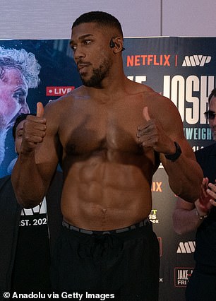 Joshua has a near-two stone weight advantage