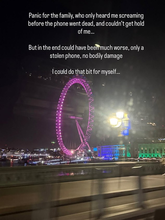 Chennaoui explained the panic of her family after the phone went dead after it had been snatched out of her hand