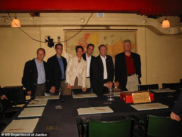 Newly released pictures contained within the Epstein files show Ghislaine Maxwell posing alongside Bill Clinton and actor Kevin Spacey inside Winston Churchill's War Rooms