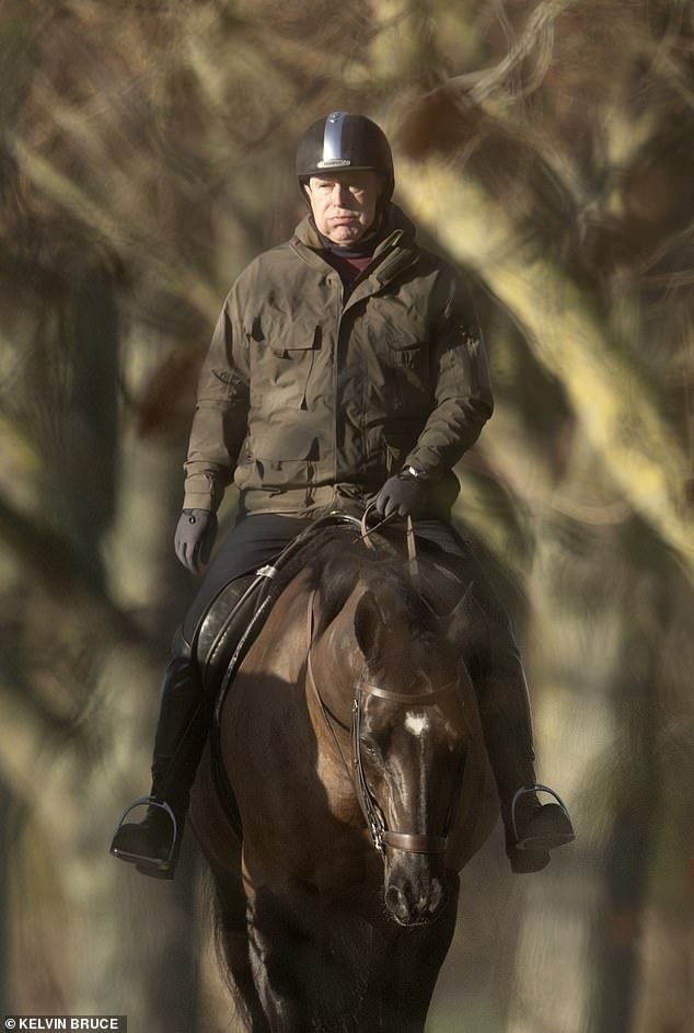 The riding trip comes after a picture of Andrew sprawling across several women was among the 300,000 documents released as part of the Epstein files today