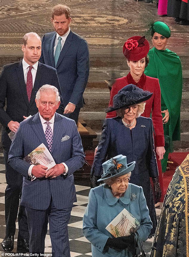 On March 9, 2020, Harry and Meghan attended their final royal duty (pictured) before they relocated to North America. When the Sussexes arrived they soon 'discovered they had been removed from the line-up without consultation'