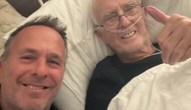 England cricket legend Michael Vaughan (left) posted a heartbreaking tribute to his late dad