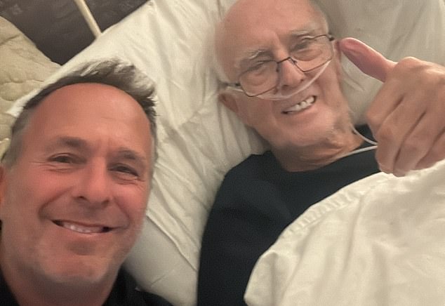 England cricket legend Michael Vaughan (left) posted a heartbreaking tribute to his late dad