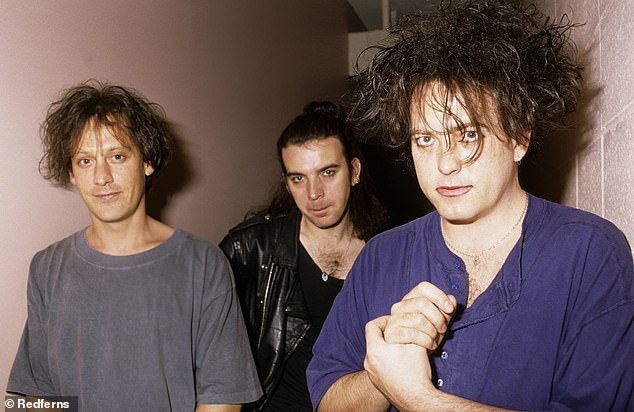 Bamonte’s connection to The Cure began in 1984 when he traveled with the band as a roadie, serving as a personal assistant to frontman Robert Smith and working as a guitar technician; (Bamonte, Simon Gallup and Robert Smith)