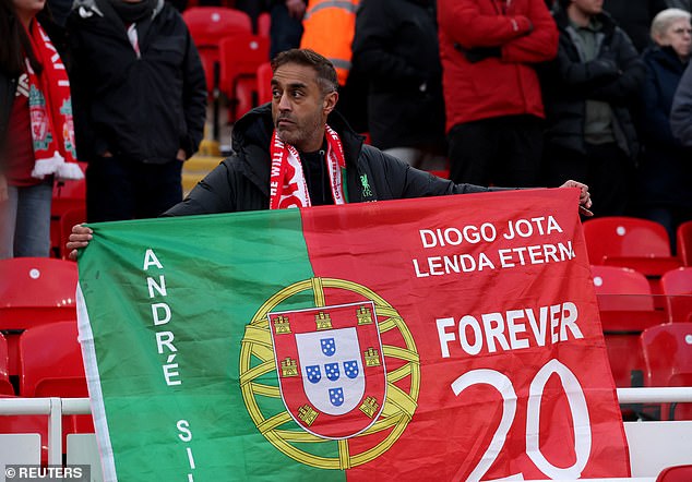 There were tributes in the stands from Liverpool supporters