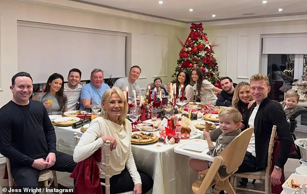 It was a family affair with former The Only Way Is Essex star Mark's sisters Jess and Natalya, mum Carole and brother Josh all gathered around the table for Christmas dinner