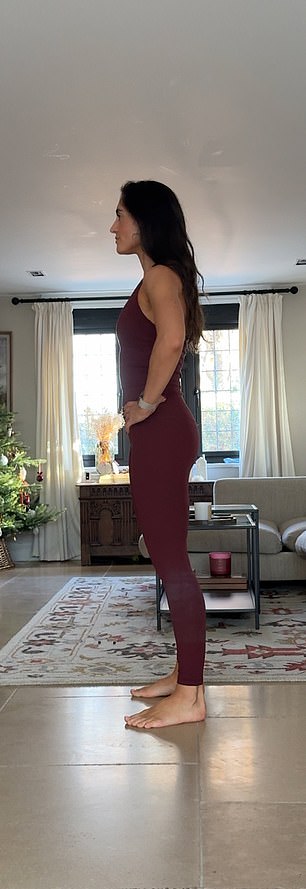 Stand with feet hip-width apart (you can hold the back of the sofa or a wall for balance).