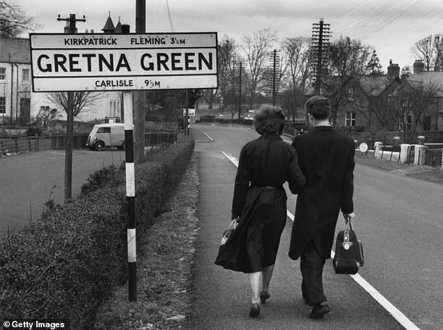 Gretna Green was historically popular with young couples hoping to wed due to looser laws in Scotland allowing young couples to wed without parental consent