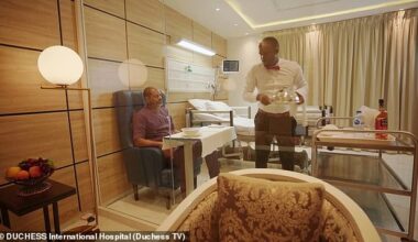 Anthony Joshua is being treated at the Duchess International Hospital (pictured above), which offers Duchess Royal Suites for VIP patients