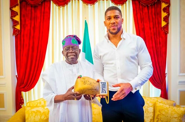 Almost 12 months ago Anthony Joshua was honoured at the home of Nigerian president Bola Ahmed Tinubu