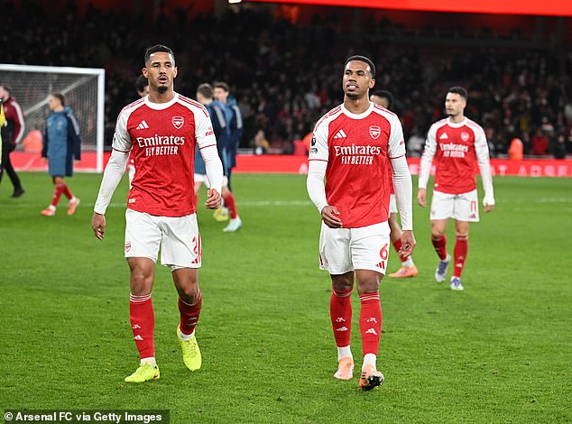 William Saliba (left) and Gabriel (right) make it in the XI as the undisputed centre back pairing