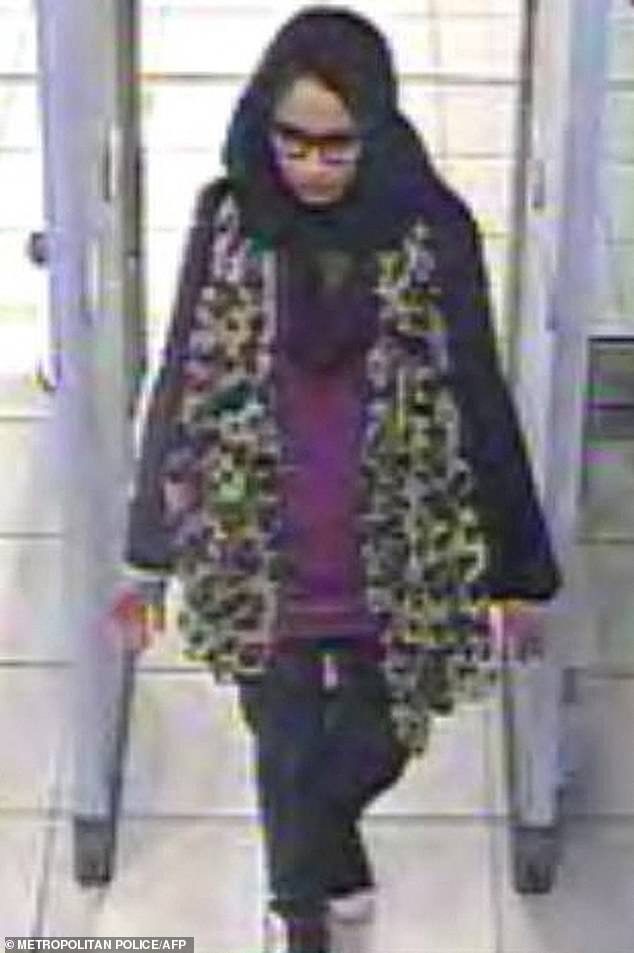 Shamima Begum passes through barriers at Gatwick Airport in 2015 before fleeing to Syria