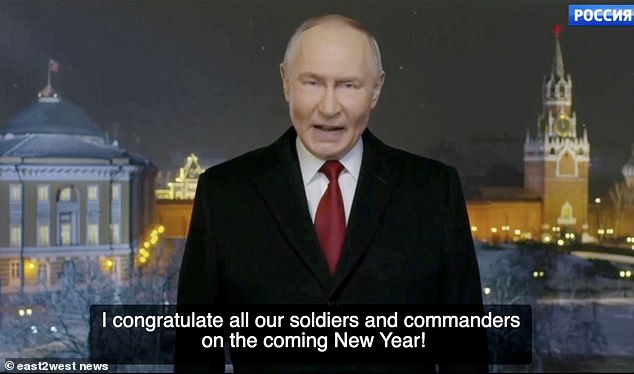 Vladimir Putindonned heavy make-up as he vowed victory in the war with Ukraine in his New Year message