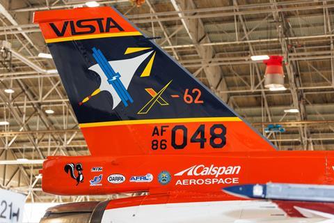 X-62 VISTA tail fin c 412 test wing