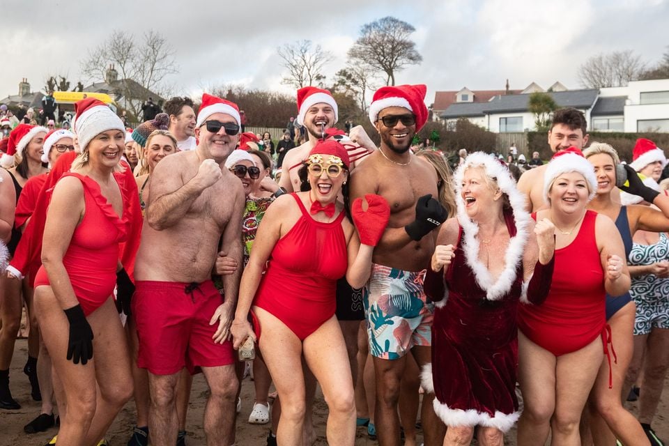Christmas Eve dip at Helen’s Bay. Photo: Luke Jervis/Belfast Telegraph
