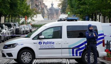 Polish consulate in Brussels vandalised with offensive slogans during EU summit