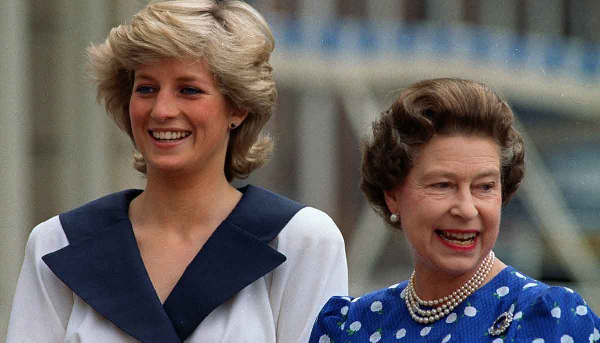 The late Princess Diana with the late Queen Elizabeth II