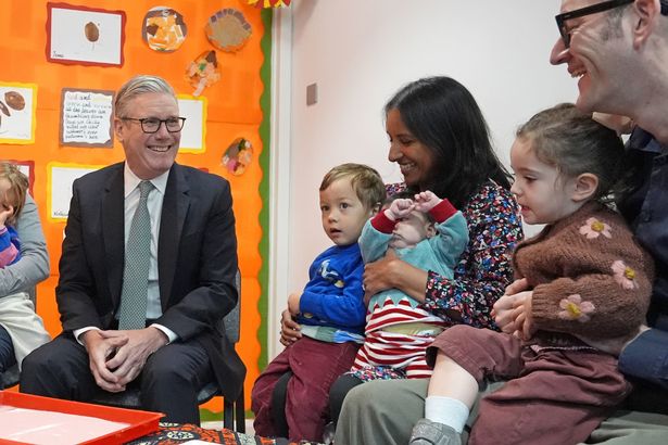 The PM met parents and children at a nursery in central London