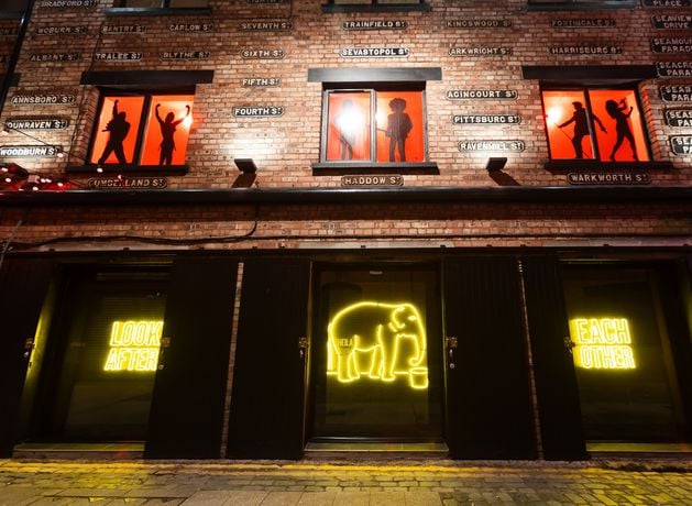 Sheila the elephant: Neon tribute to elephant who beat the Belfast Blitz lights up Cathedral Quarter