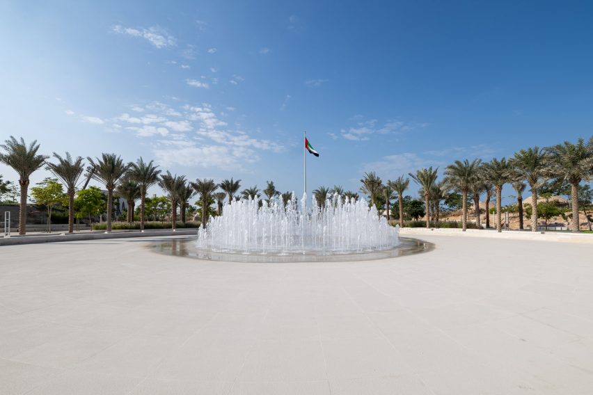 Zayed National Museum entrance plaza by Foster + Partner