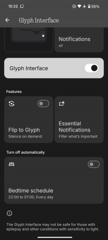 Glyph options - Nothing Phone (3a) Lite review